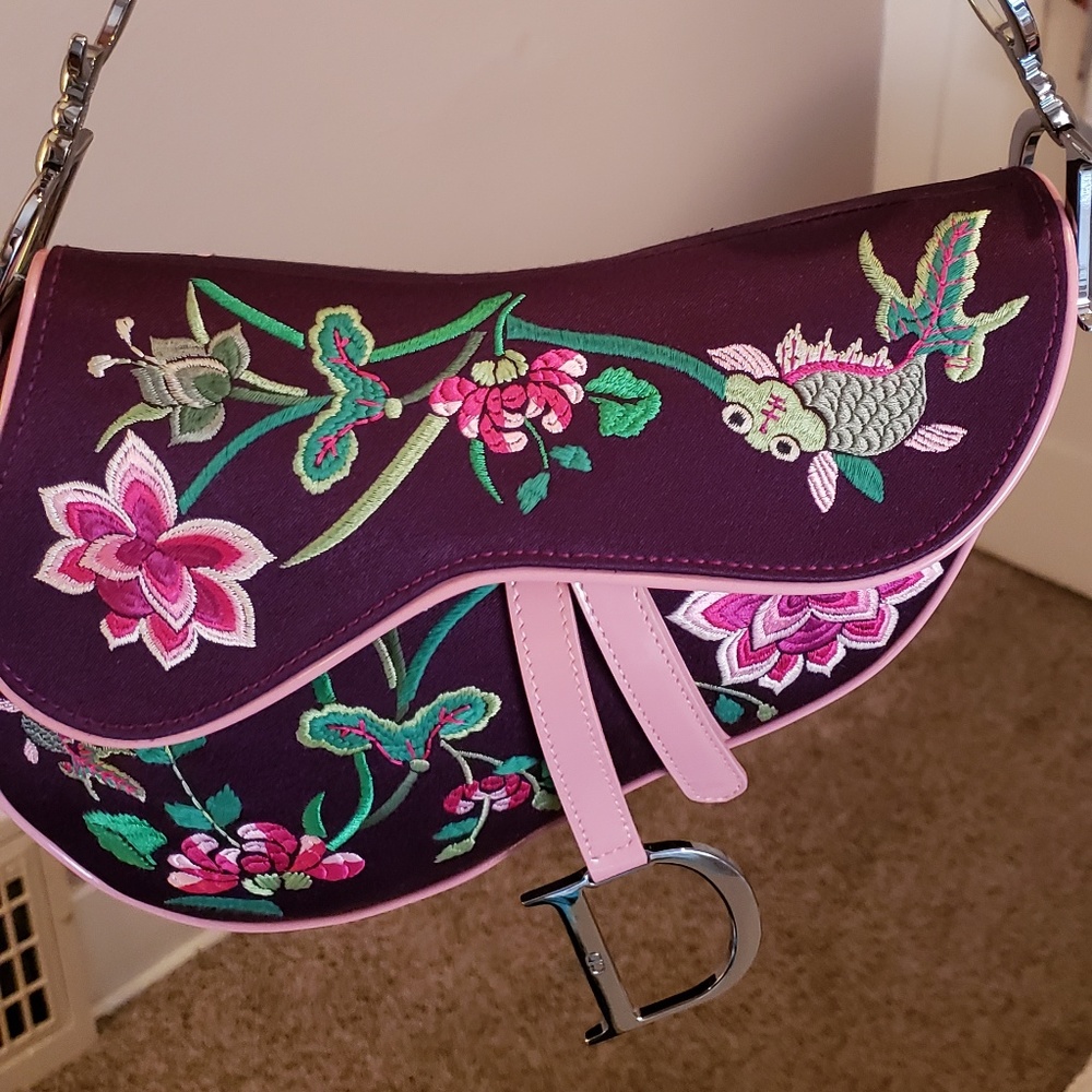 Dior Limited Edition Silk Saddle Bag